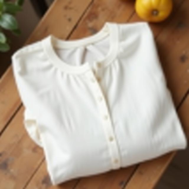 Blusa algodón orgánico blanca doblada